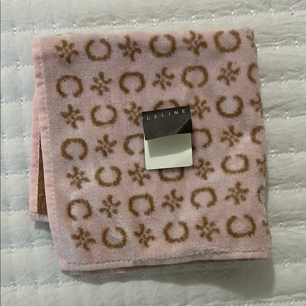 Vintage CELINE Pink & Brown Wash Cloth NWT